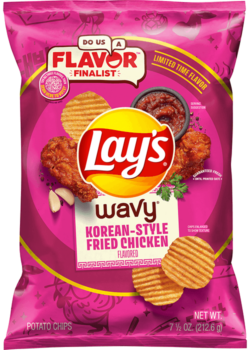 Lay's Wavy Potato Chips - Korean-Style Fried Chicken Flavored