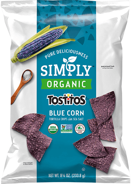 Simply Organic Tostitos Tortilla Chips - Blue Corn With Sea Salt